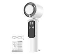 Domary Fan Portátil del PDA con la Refrigeración por Hielo, Diseño | Recargable, Batería de 1200 MAh, Carga Tipo C, Enfriamiento de 3 Velocidades, Cuerpo ABS Compacto de 2,17 X 2,17 X 6,89