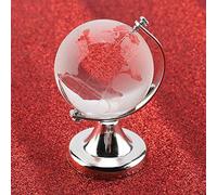 Domary Globo de Cristal con Mapa del Mundo, Bola de Cristal, Decoración Escritorio para el Hogar y la Oficina, Regalo con Esfera para Accesorios Fotografía (Plata)