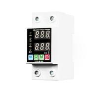 Domary Interruptor Protector de Recierre Automático Protector de Sobrecorriente Subtensión y Sobretensión, Disyuntor Ajustable 40A 63A para Electrodomésticos