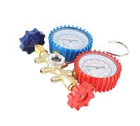 Domary Juego de Manómetros de Colector CA Profesional Resistente a la Corrosión para Sistemas HVAC 3 Tubos 35,4 Pulgadas
