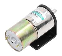 Domary Motor Eléctrico Industrial DC Engranaje Helicoidal 12 V 10 W Velocidad Ajustable para Proyectos Domésticos Aleación de Aluminio con Soporte (0-200 RPM)