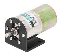 Domary Motor Eléctrico Industrial DC Engranaje Helicoidal 12 V 10 W Velocidad Ajustable para Proyectos Domésticos Aleación de Aluminio con Soporte (0-300 RPM por minuto)