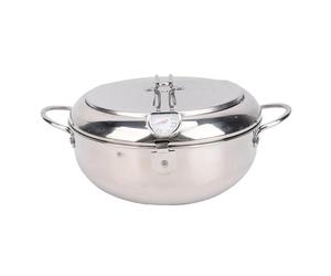 Domary Olla para Freír Versátil de 3,2 Litros con Escurridor de Aceite y Termómetro para un Control Preciso la Temperatura
