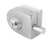 Domary Pestillo de Cerradura de Puerta Vidrio Acero Inoxidable con Superficie Cepillada y Kit Instalación Completo para Seguridad Puertas Corredizas Vidrio