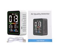 Domary Probador Portátil de Calidad del Aire para Monitoreo PM2.5 PM10 con Medidor de Temperatura y Humedad para Uso en Interiores, ABS Ligero (MT04 Blanco)