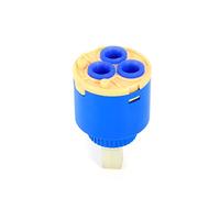 Domary Reemplazo de Cartucho de Cerámica 35/40 Mm para Grifo, Válvula Grifo Mezclador Agua Cuarto Vuelta con Material Plástico PP, Azul (35mm)
