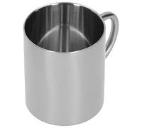 Domary Tazón Taza de Doble Pared de Acero Inoxidable 304, 400 Ml, con Aislado Antiescaldaduras para café, té y Agua Caliente (Plata)
