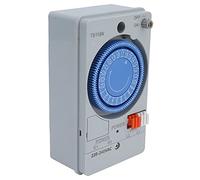 Domary Temporizador Mecánico, Interruptor de Tiempo Automático de 24 Horas Ahorro Energía para Calentadores Agua y Farolas, 220 VCA, Material Retardante Llama