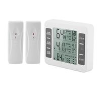 Domary Termómetro Digital Inalámbrico para Refrigerador con Alarma Audible para Interiores y Exteriores, Pantalla Mínima de 2 Sensores, Refrigerador Congelador
