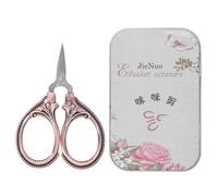 Domary Tijeras de Coser de Acero Inoxidable Tijeras Bordar 60 X 42 X 0,3 Mm Cortador Hilo Portátil para Coser Bordado Sastre Artesanía Viajes y Uso Doméstico (Oro rosa)