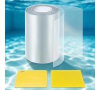 Dommsinon Kit de reparación de parches de piscina autoadhesivo de 4 pulgadas x 3 m, parche subacuático para piscina, kit de reparación de vinilo de TPU ultra transparente para piscinas sobre el suelo