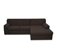 DOMO. collection Cubresofá esquinero en Forma de L, con cojín pequeño y función de Cama, Color marrón, 245 x 155 cm