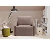 DOMO. collection Sillón Relax, para Dormir permanentemente, con función de Dormir, sillón Cama, sofá Cama de Invitados, sofá Cama de 108 x 96 x 86 cm (Ancho x Profundidad x Alto), Color Topo