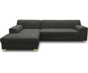 DOMO. collection Sofá Cama esquinero Tinos pequeño en Forma de L, sofá esquinero con función de Dormir, sofá esquinero Acolchado, 273 x 157 x 74 cm (Ancho x Profundidad x Alto), Color Antracita