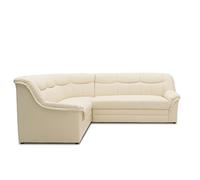 DOMO. collection Sofá esquinero Berlín Atemporal de Piel con Acolchado de muelles, sofá en Forma de L de Piel sintética, sofá de 205 x 250 x 89 cm, Beige (Crema)