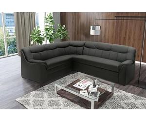 DOMO. collection Sofá esquinero Berlín Atemporal de Piel con Acolchado de muelles, sofá en Forma de L de Piel sintética, sofá de 205 x 250 x 89 cm, Color Negro