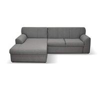DOMO. collection Sofá esquinero con Forma de L con función de Dormir, Moderno sofá de Esquina, sofá Cama, 245 x 155 x 78 cm, Color Gris