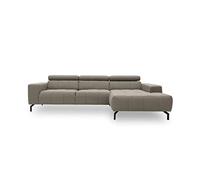 DOMO. collection Sofá esquinero Cunelli en Forma de L con función de Respaldo, Esquina Acolchada con función Relax, sofá esquinero 292 x 175 x 79 cm (Ancho x Profundidad x Alto), Color Gris
