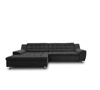 DOMO. collection Sofá esquinero Mérida con función de Dormir en Forma de L, sofá esquinero tapizado, sofá Cama 304 x 200 x 84 cm (Ancho x Profundidad x Alto), Color Gris Oscuro
