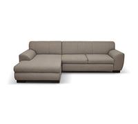 DOMO. collection Sofá esquinero Nika con función de Dormir en Forma de L, Juego de Esquinas, Moderno Acolchado, sofá esquinero, sofá Cama, 277 x 156 x 78 cm, Marrón