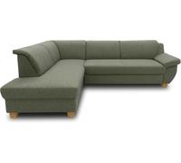 Domo. Collection Sofá Esquinero Panamá Clásico En Forma De L, Sofá Esquinero Con Función De Dormir 254 X 186 Cm, Color Verde