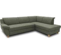 Domo. Collection Sofá esquinero Panama clásico en Forma de L, sofá esquinero, sofá esquinero 254 x 186 cm, Color Verde