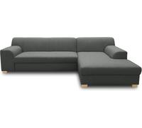 DOMO. collection Sofá esquinero Tinos pequeño en Forma de L, sofá esquinero de Esquina, Esquina, 273 x 157 x 74 cm (Ancho x Profundidad x Alto), Color Gris Oscuro
