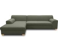DOMO. collection Sofá esquinero Tinos pequeño en Forma de L, sofá esquinero de Esquina, Esquina, 273 x 157 x 74 cm (Ancho x Profundidad x Alto), Color Verde