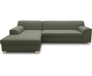DOMO. collection Sofá esquinero Tinos pequeño en Forma de L, sofá esquinero de Esquina, Esquina, 273 x 157 x 74 cm (Ancho x Profundidad x Alto), Color Verde