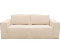 DOMO. collection Sofá Portland de 2 plazas, Moderno sofá tapizado de 2 plazas, 210 x 93 x 84 cm (Ancho x Profundidad x Alto), Color Crema