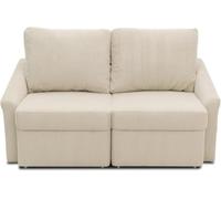 DOMO. collection Sofá Relax de 2 plazas, para Dormir permanentemente, con función de Dormir, sillón Cama, Cama de Invitados, sofá Cama de 168 x 96 x 86 cm (Ancho x Profundidad x Alto), Pana en Beige