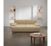 DOMO. collection Telos Sofá 2 plazas con somier de muelles intemporales, sofá de 2 plazas con amplios reposabrazos, tapizado 186 x 96 x 80 cm (Ancho x Profundidad x Alto), Beige (Claro)