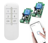 DOMO-MATIC Interruptor Inteligente WiFi, Módulo Relé 1 Canal, Control Remoto Bluetooth, DC 5V/12V/24V/36V, Compatible con Alexa y Google Home, Ewelink App (Kit ewe 2rec1ch+1remote)