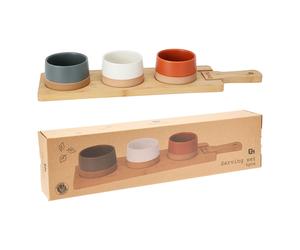 Domodomo excellent houseware - bandeja para servir con 3 tazas de gres