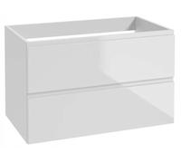 DomoDomo: Mueble de baño con tapa superior, dimensiones 80x50 cm, colgante, color blanco brillante