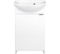 DomoDomo – Mueble de baño de pie con lavabo, modelo 40 Kredo, 86 x 38,2 x 19,6 cm, blanco brillante, con panel frontal lacado