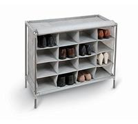 Domopak Living 8001410073822 Armario Zapatero en los 16 Compartimentos, plástico/Acero/Polipropileno, Gris, 35 x 81 x 66 cm