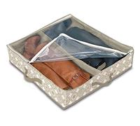 Domopak Living 8001410074300 - Funda para botas (2 compartimentos), color blanco, beige, 50 x 60 x 12 cm