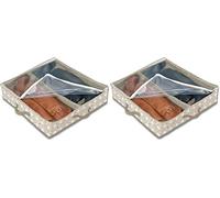 Domopak Living 8001410074300 - Funda para Botas (2 Compartimentos), Color Blanco, Beige, 50 x 60 x 12 cm (Paquete de 2)
