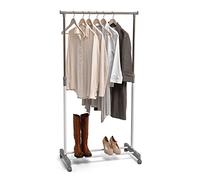 Domopak Living 905005 -Percha para ropa individual, metal / plástico, blanco / gris, 75 x 42 x 160 cm
