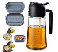 DOMUK PULVERIZADOR ACEITE SPRAY + 2 MOLDES SILICONA AIR FRYER PACK | Pack 3 en 1: Pulverizador 470ml antigoteo + 2 Moldes Silicona Airfryer | El pack definitivo para tu Airfryer