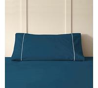 Don Descanso - Funda de Almohada Algodón 100% Azul Marino 180 Hilos para Almohada 80/90 cm. Máximo Frescor y Calidad, Suave, Transpirable y Ligera. Apta para Lavar a 30ºC