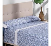 Don Descanso-Juego de Sábanas 3 pzs Mod. Nalui Azul para Cama 105cm. Set de sábanas (1xBajera, 1xEncimera y 1xFunda de Almohada) Tejido Polycotton Suave y Transpirable. Lavable 30º y Fácil Planchado