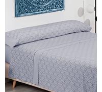 Don Descanso-Juego de Sábanas 4 Piezas GEA para Cama de 180cm. Set de sábanas (1xBajera, 1xEncimera y 2xFunda de Almohada) con Tejido Polycotton Suave y Transpirable. Lavable 30º y Fácil Planchado