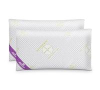 Don Descanso Pack 2 Almohadas Viscoelástica de Copos 70cm, Firmeza Media, Ergonómicas, Adaptables a Cabeza y Cuello, Transpirables, Tejido Strech. Fabricadas en España. Ideal para Dormir de Lado