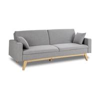 Sofá Cama Gris Claro 3 Plazas Nalui Reine