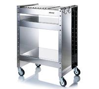 DON HIERRO - Barbacoa grande de carbón con ruedas CLOVER en acero inoxidable- Silver 45. 000000