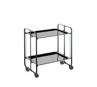 Don Hierro Bauhaus - Carro Plegable de Cocina, 2 bandejas, Estructura Negra