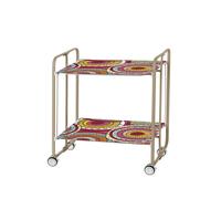 DON HIERRO - Carrito Auxiliar Bauhaus con Ruedas y 2 Estantes, Color Arena Abstract colors 72.000000