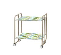 DON HIERRO - Carrito Auxiliar Bauhaus con Ruedas y 2 Estantes, Color Arena Green and blue fish 72.000000